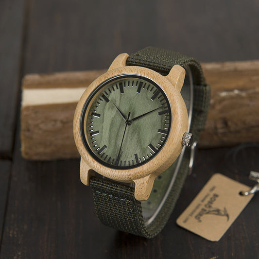Green Dial Wood Watch